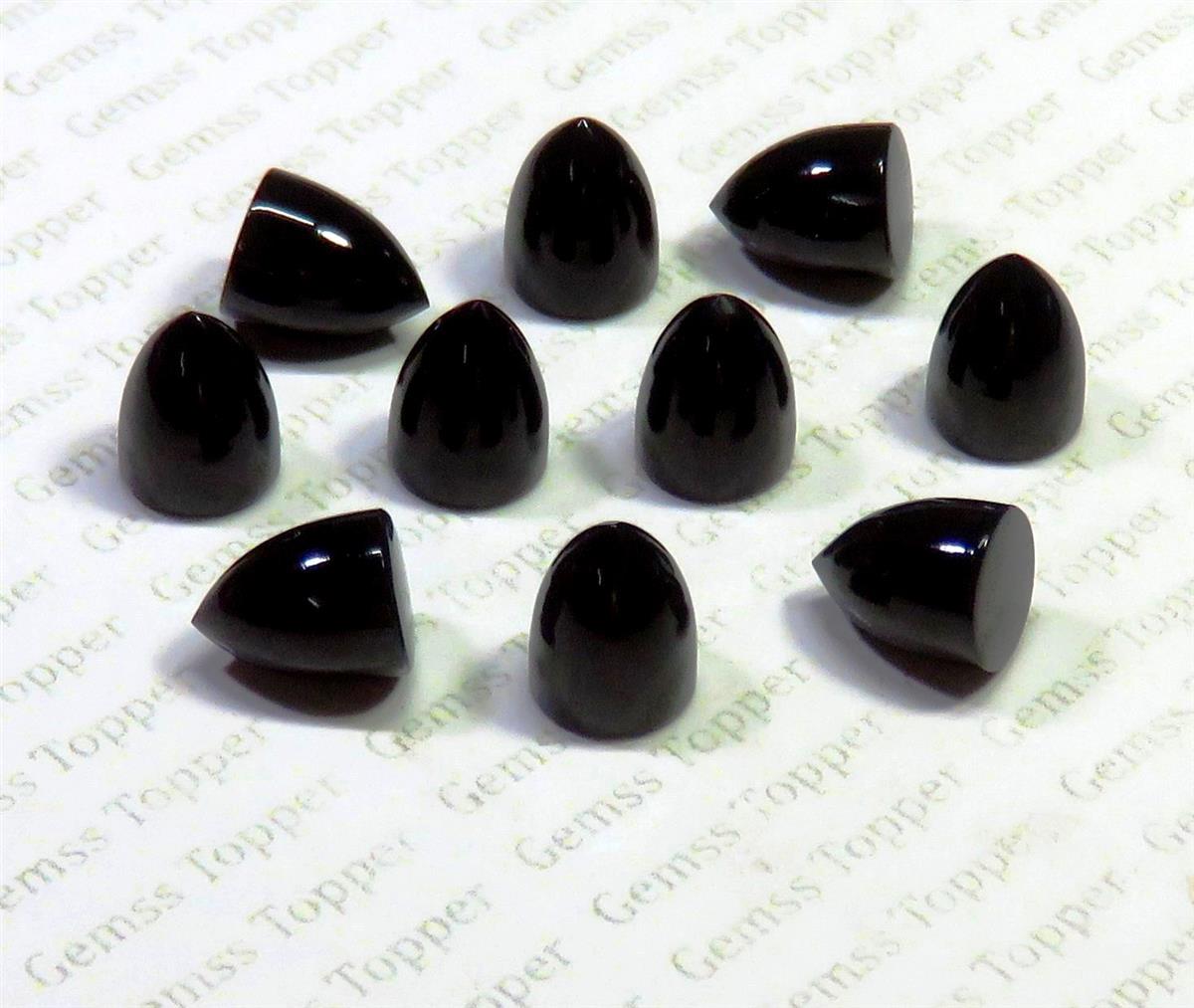 Black Spinel 8x10 mm Bullet Cabochon